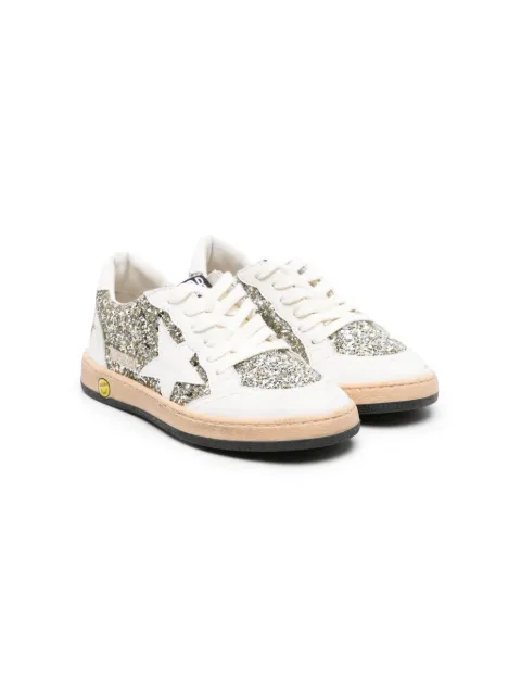 Golden Goose Kids Ball Star-patch glitter sneakers