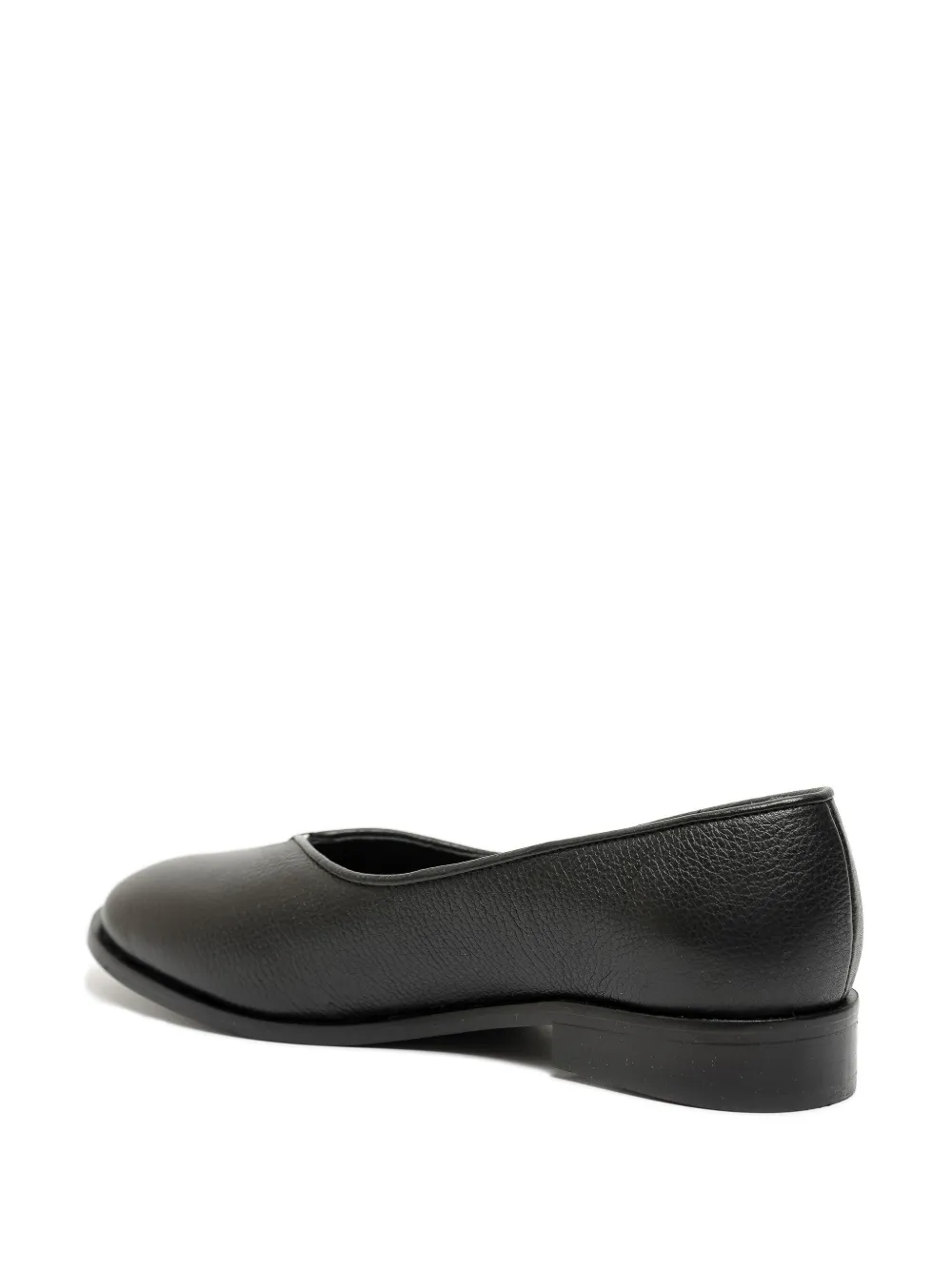 Shop Studio Chofakian Studio 139 Leather Ballerina Shoes In Black