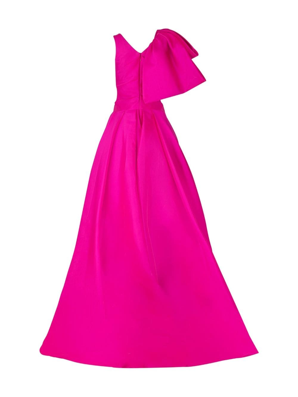 Shop Pamella Roland Mikado Pleated Gown In Pink