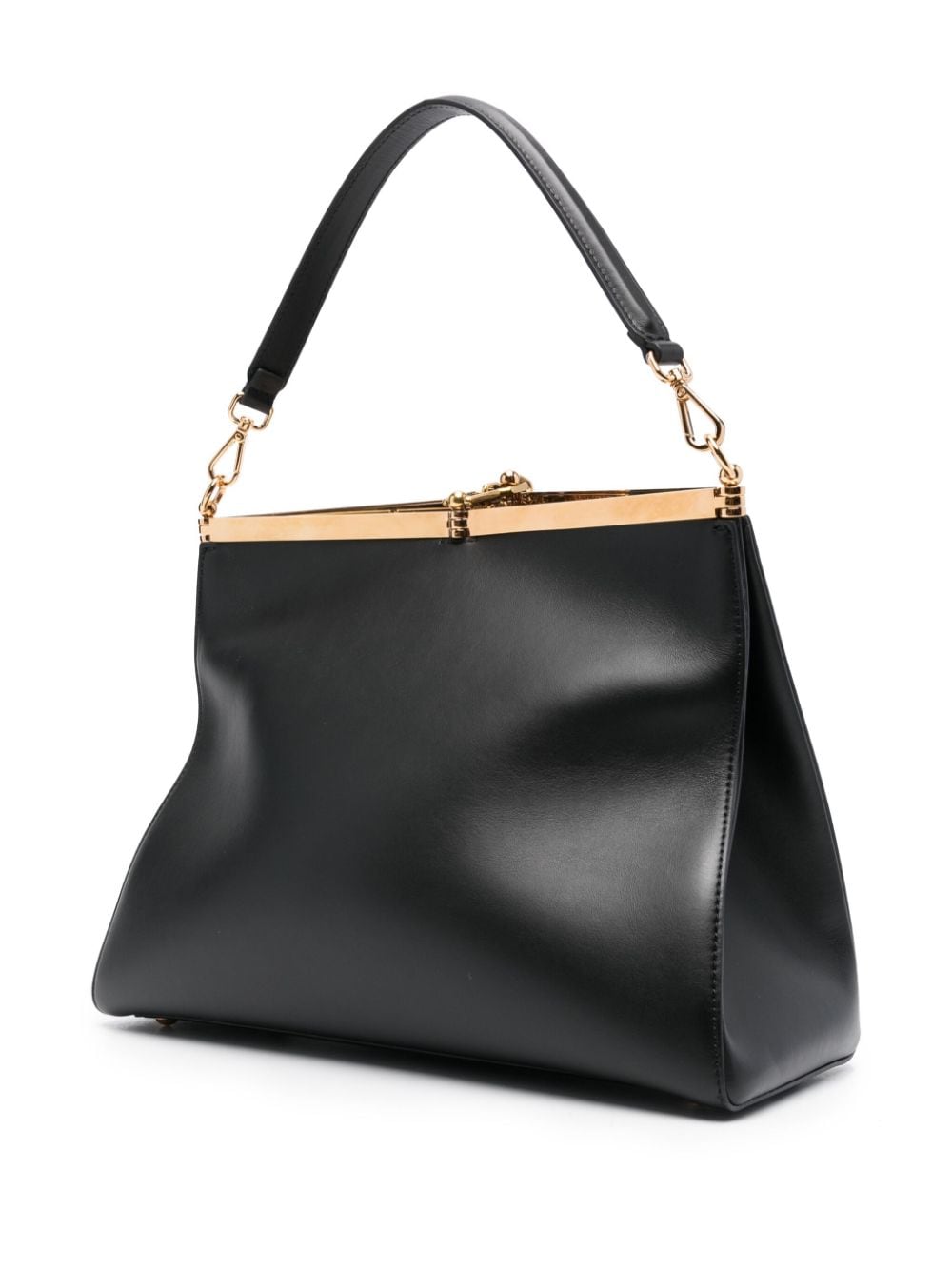 Shop Etro Large Vela Leather Bag In Black