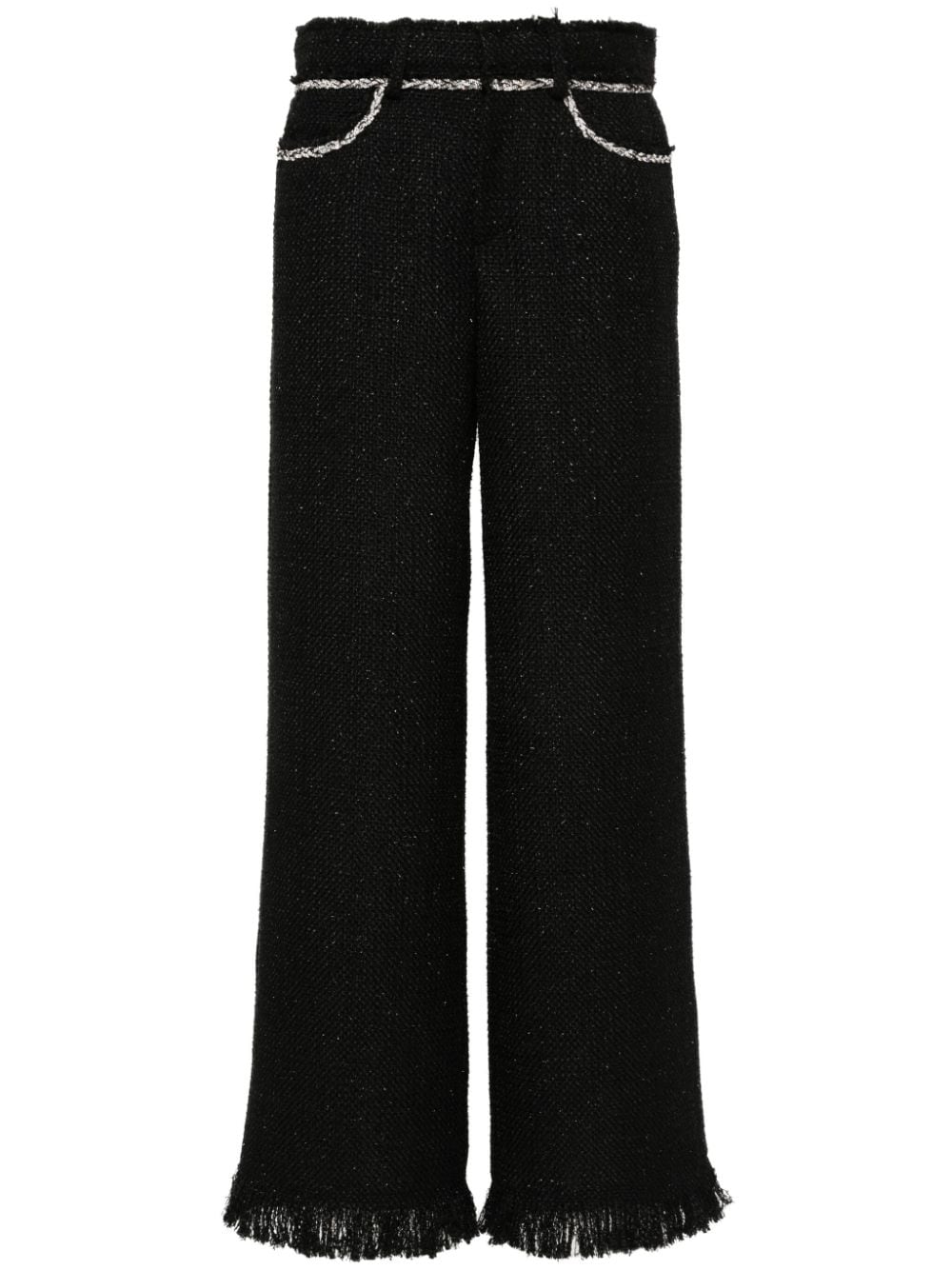 Giuseppe Di Morabito Rhinestone-embellished Bouclé Trousers In Black