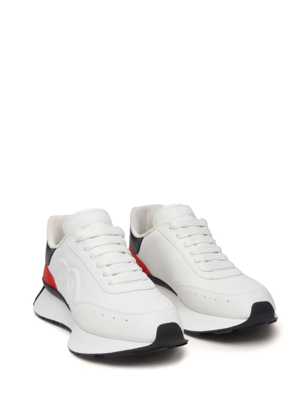 Shop Alexander Mcqueen Sprint Runner Leather Sneakers In White