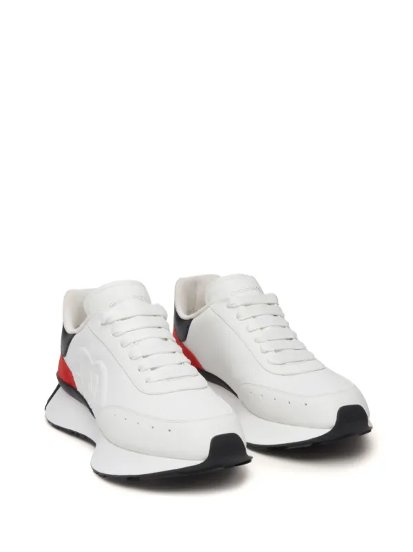 Alexander mcqueen white and store black runner leather sneakers