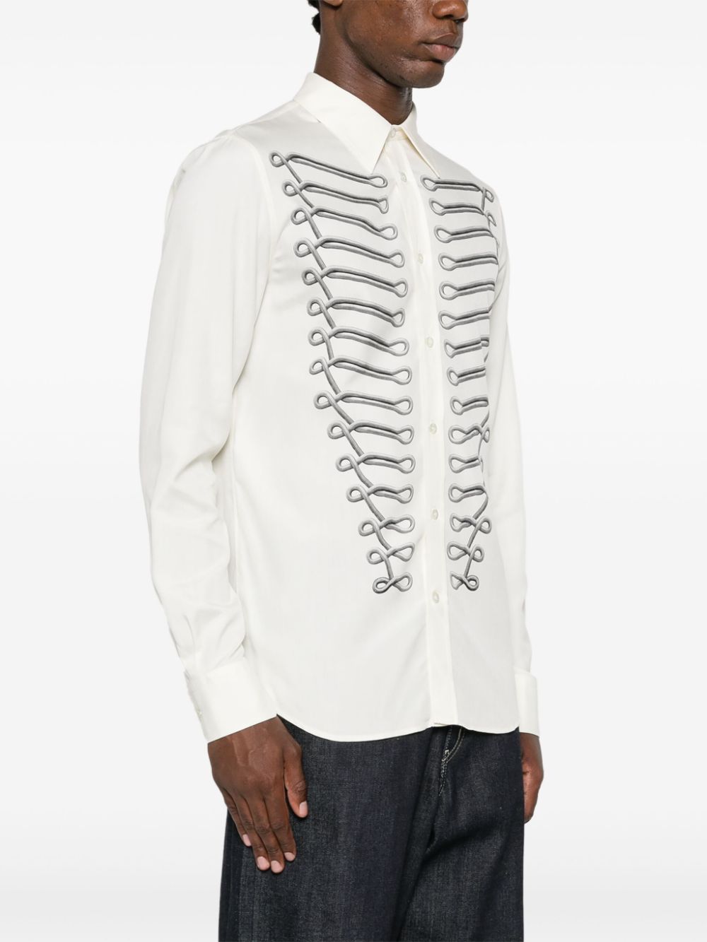 Alexander McQueen Frogging silk shirt Men