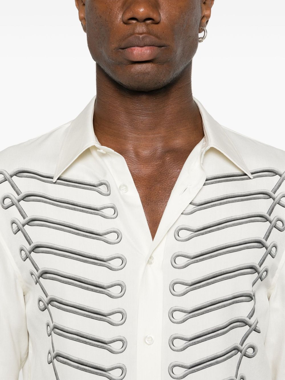 Alexander McQueen Frogging silk shirt Men