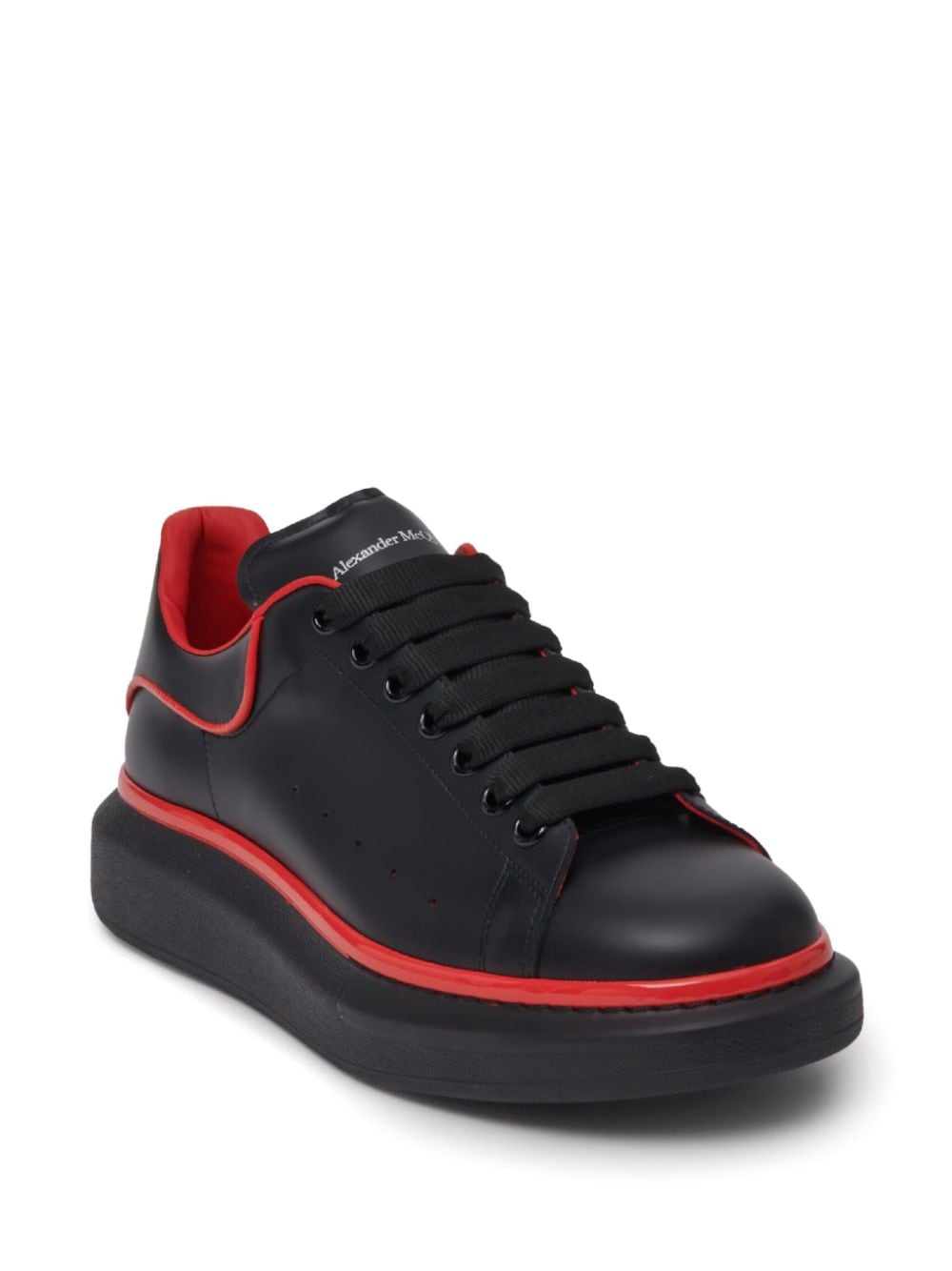 Alexander McQueen Oversized leren sneakers - Zwart