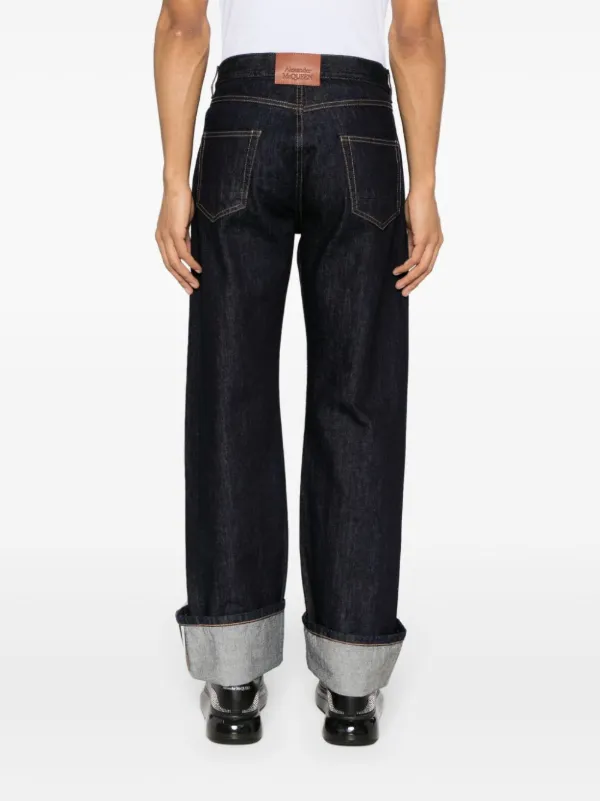 パンツ ALEXANDER MCQUEEN STRAIGHT LEG DENIM PANTS Alexander McQueen straight-leg Cotton Jeans | Blue | FARFETCH NO