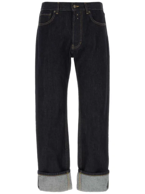 パンツ ALEXANDER MCQUEEN STRAIGHT LEG DENIM PANTS Alexander McQueen Wide Leg Jeans | Black | FARFETCH