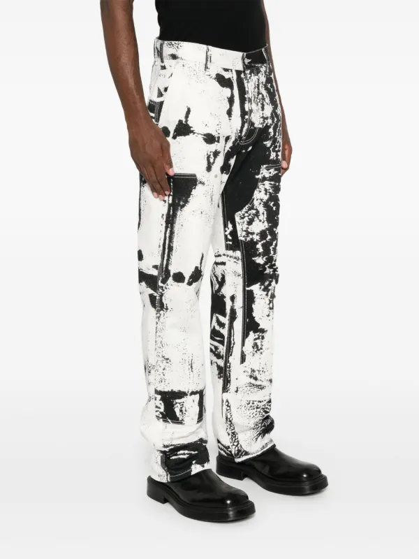 パンツ alexander mcqueen BRUSHSTROKE GRAPHIC PANTS Alexander McQueen graffiti-print Track Pants | Grey | FARFETCH