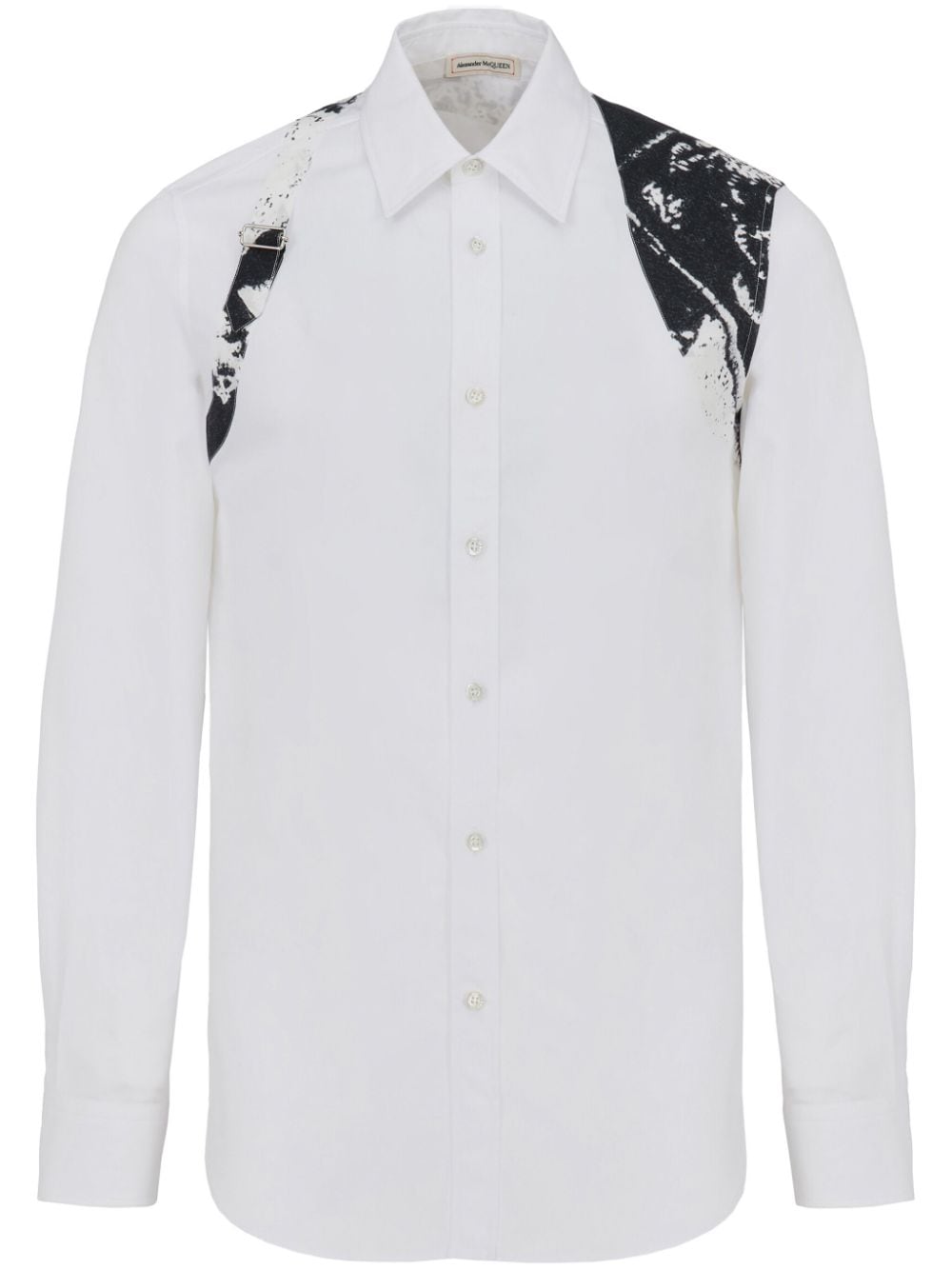 Shop Alexander Mcqueen Harness Cotton Poplin Shirt In White