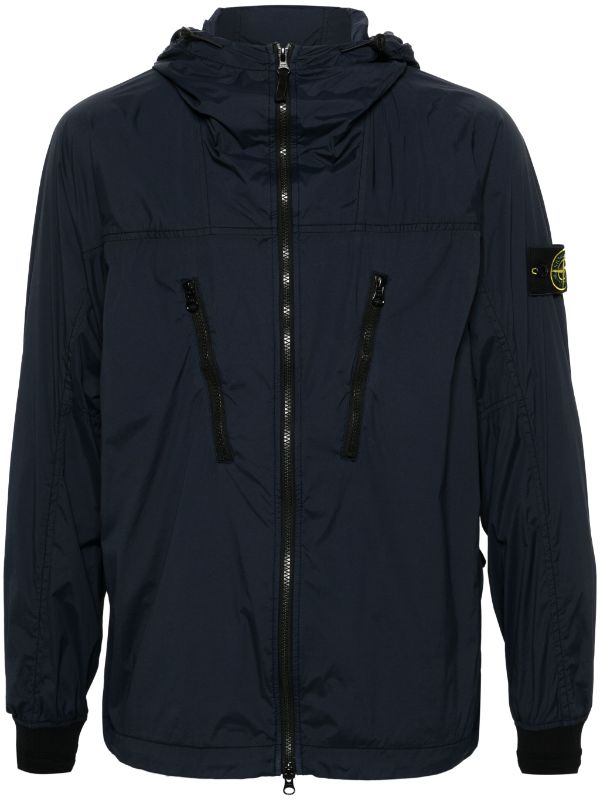 Stone island soft on sale shell badge hooded jacket