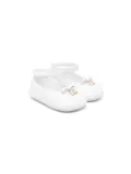 Dolce & Gabbana Kids logo-plaque ballerina shoes - White