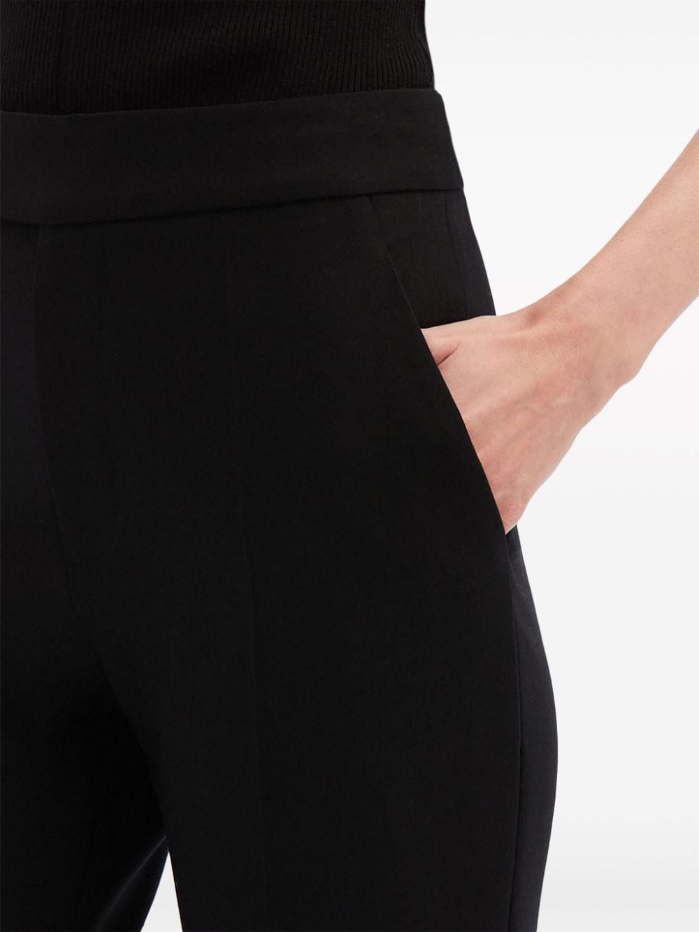 Shop Oscar De La Renta High-waisted Flared Trousers In Black