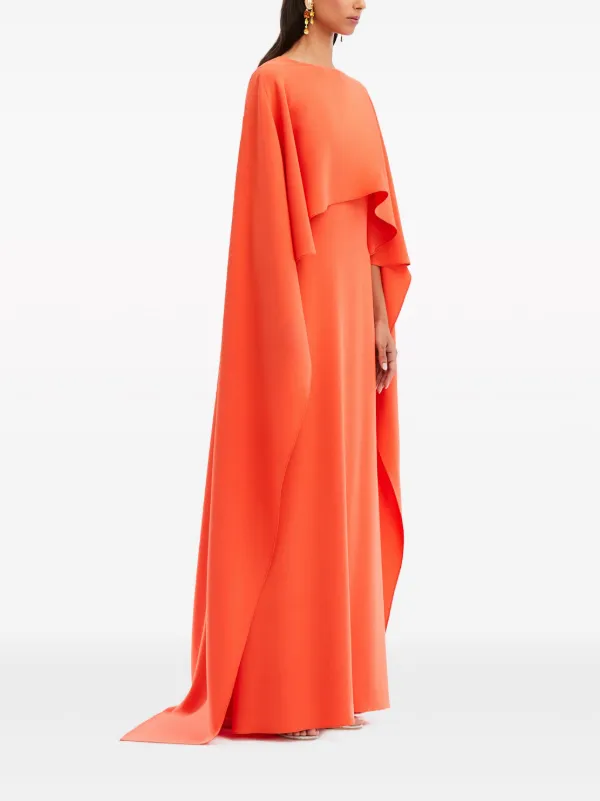 Oscar De La Renta Cape Maxi Dress Orange FARFETCH CA