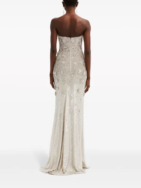 Oscar de la Renta crystal-embellished strapless gown 24SE020TULCRT - 3