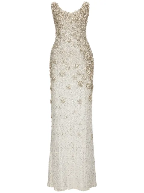 Oscar de la Renta vestido de fiesta strapless con detalles de cristal