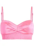 Cinq A Sept Nikola pleat-detail crop top - Pink