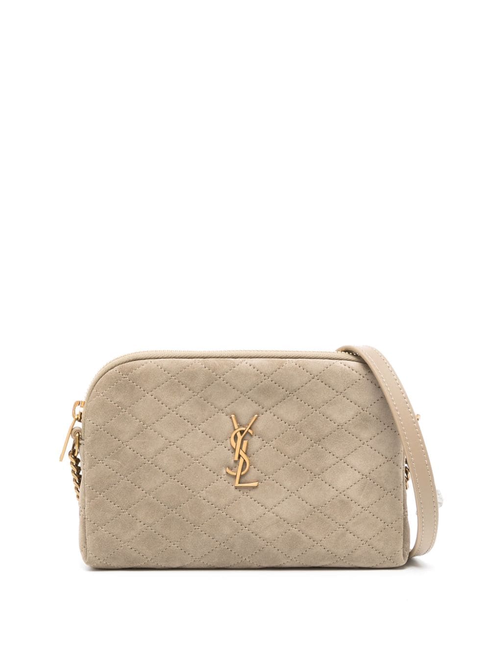 Gaby quilted suede crossbody bag