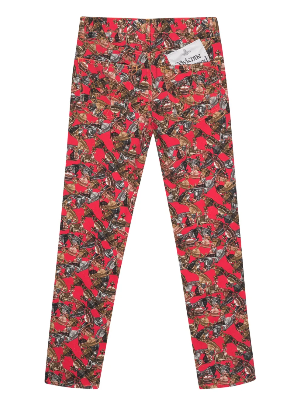 Shop Vivienne Westwood Orb-logo-print Twill Trousers In Red