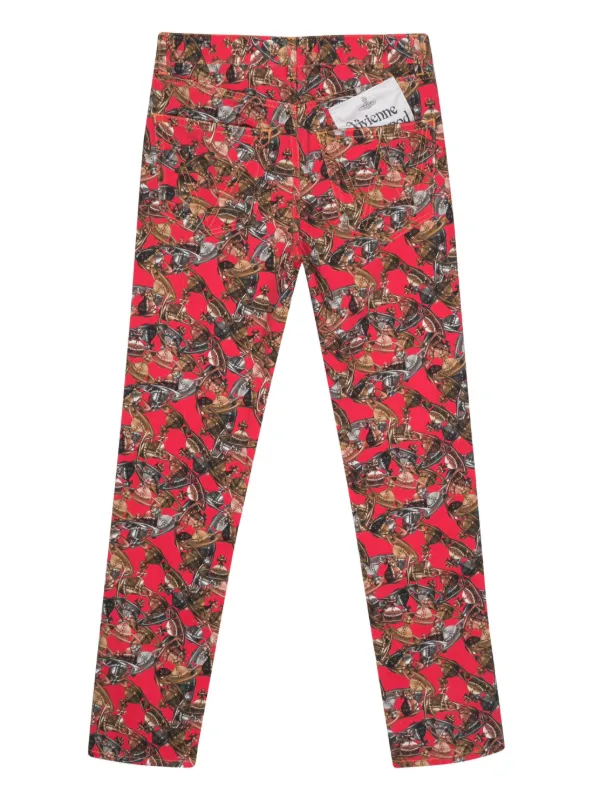 Vivienne Westwood Orb-logo-print Twill Trousers | Red