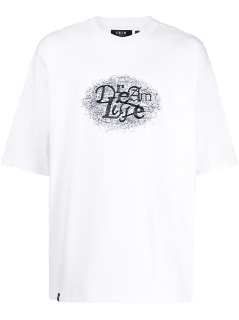 FIVE CM slogan-print cotton T-shirt