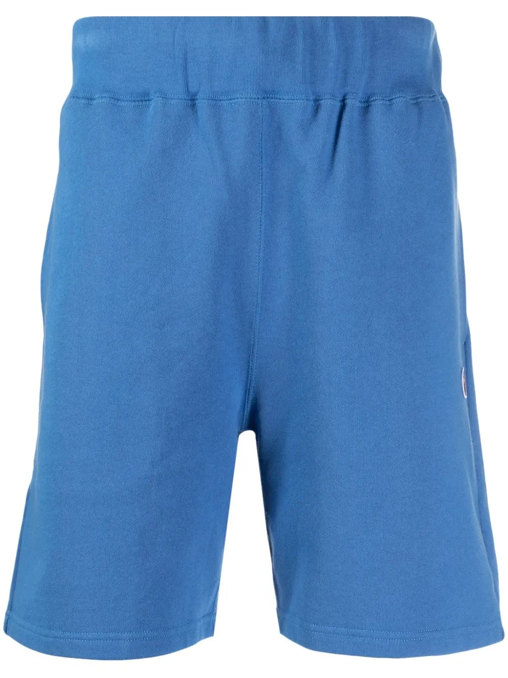 A Bathing Ape Logo-embroidered Cotton Shorts In Blue