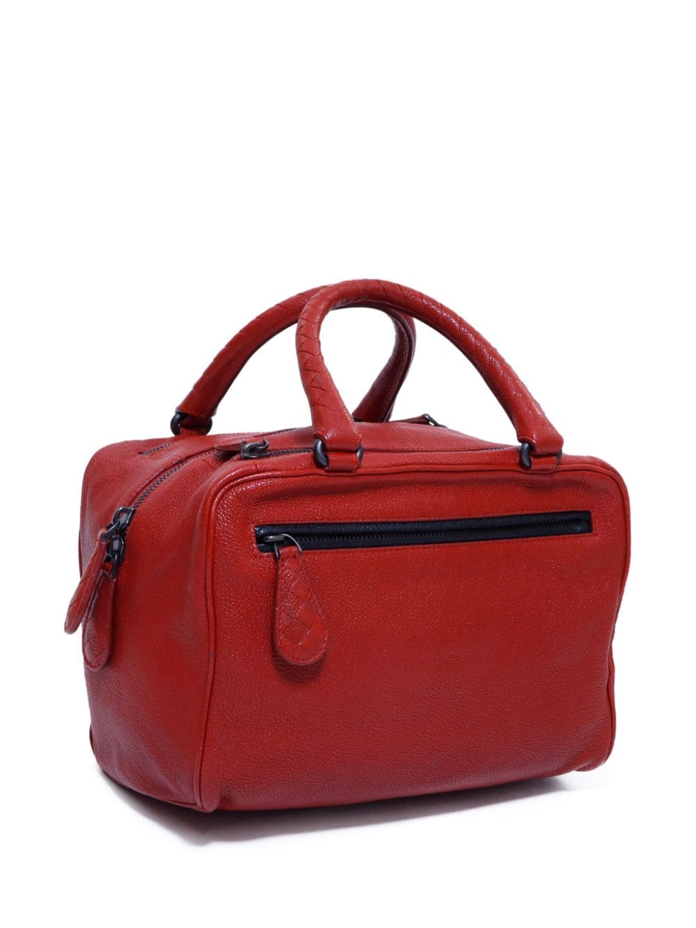 Pre-owned Bottega Veneta Intrecciato-handle Leather Handbag In Brown