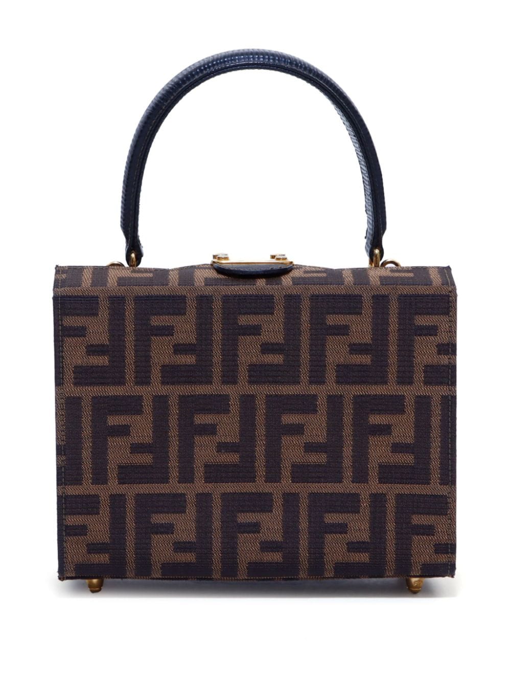 Pre-owned Fendi Zucca Vanity Shoulder Bag In 褐色