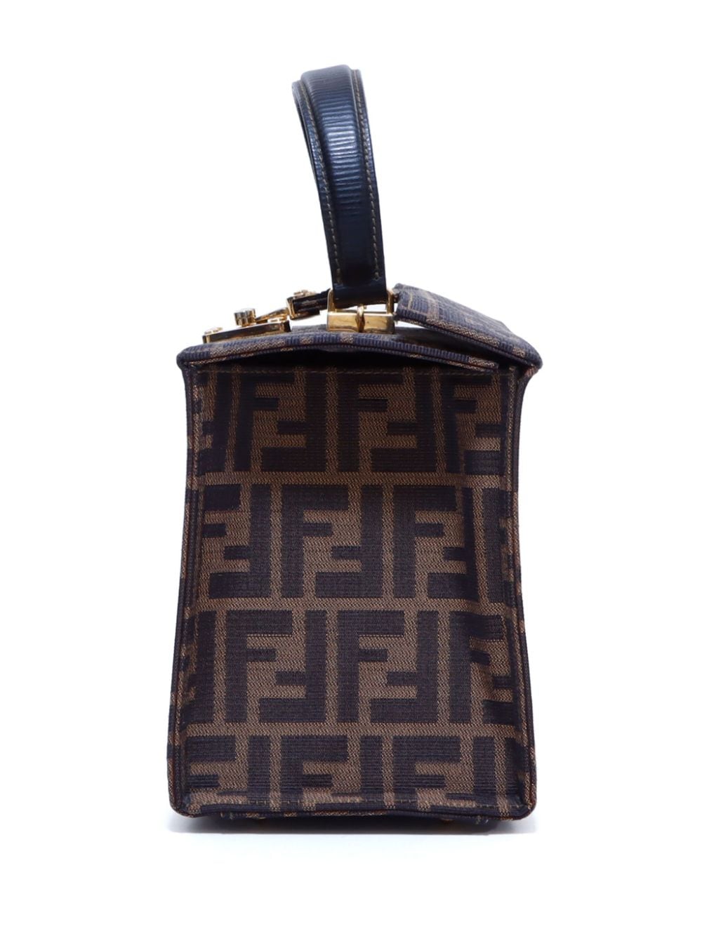 Pre-owned Fendi Zucca Vanity Shoulder Bag In 褐色