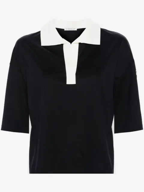 Moncler logo-patch cotton polo shirt