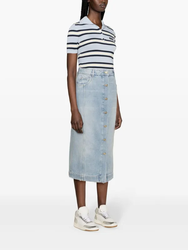【送料&関税込】Moncler Genius Midi Skirt 2 Moncler 1952 faux leather midi skirt in black - Moncler