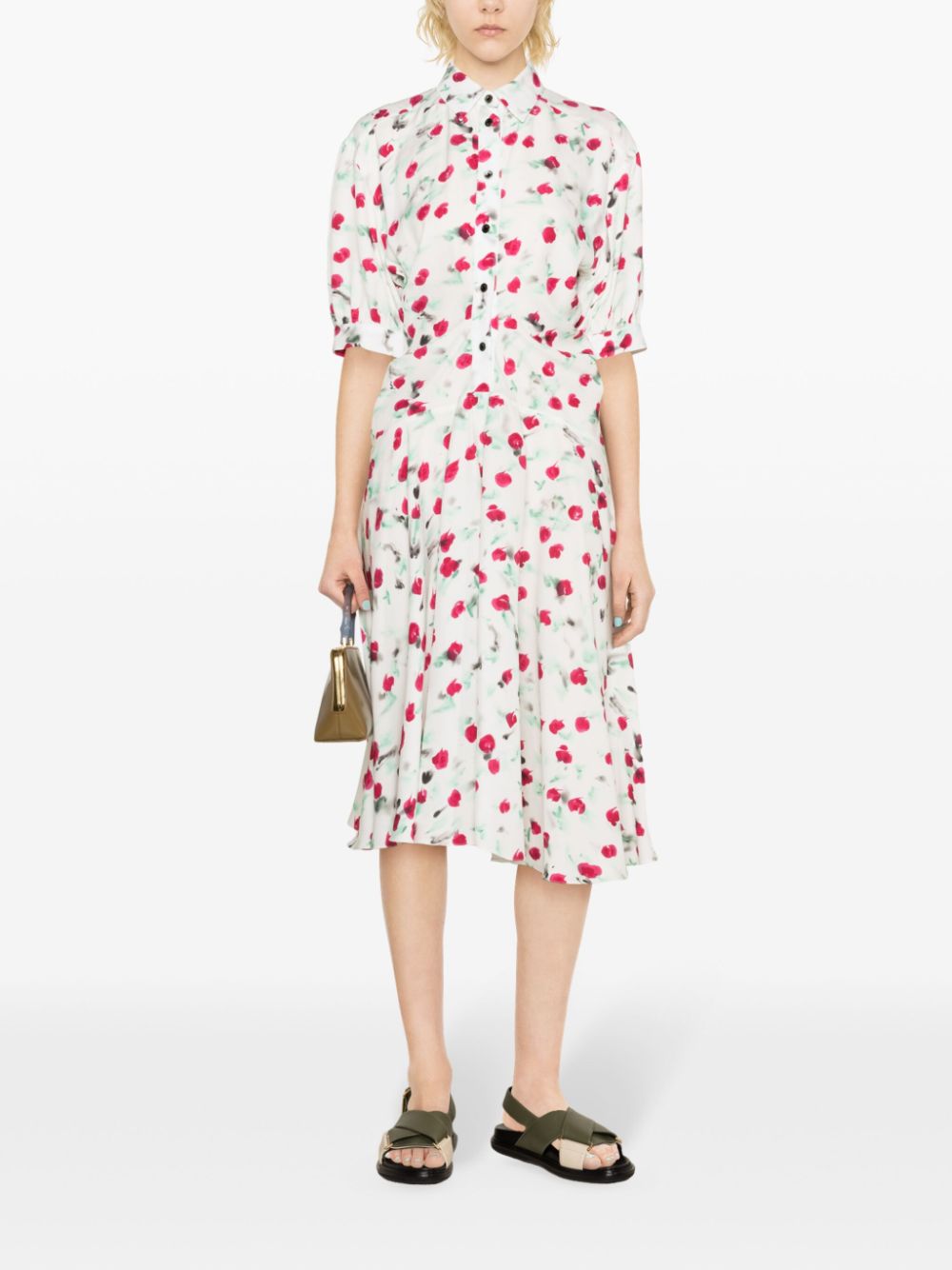 Marni Reverie-print crepe midi dress Women