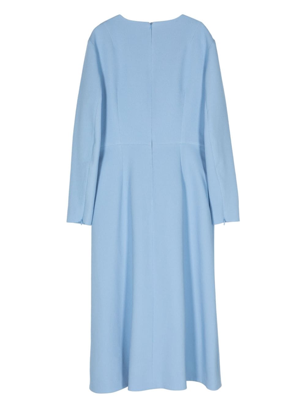 Shop Emilia Wickstead Elta Crepe Flared Midi Dress In Blue