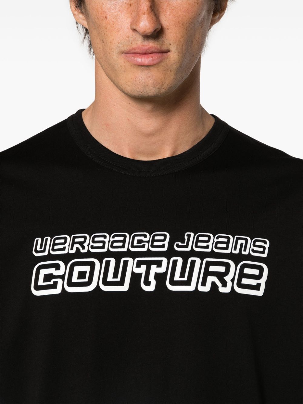 Versace Jeans Couture T-shirt met logopatch Zwart