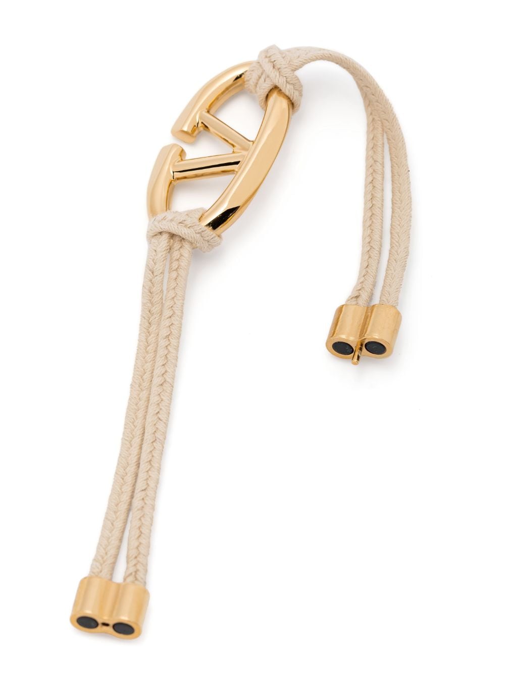 Shop Valentino Vlogo Corded Bracelet In Neutrals