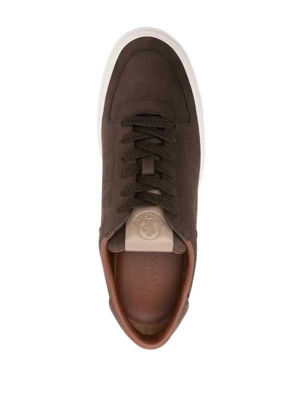 Moncler Monclub Nubuck Sneakers | Brown | FARFETCH