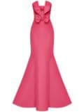 Oscar de la Renta bow-detail cut-out trumpet gown - Pink