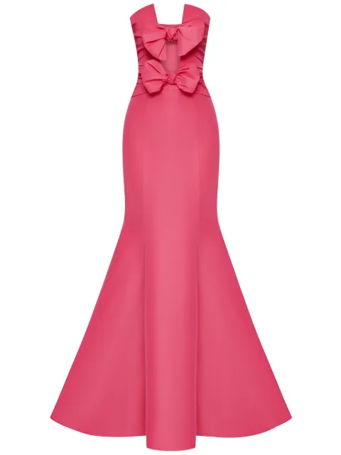 Oscar de la Renta bow-detail cut-out trumpet gown