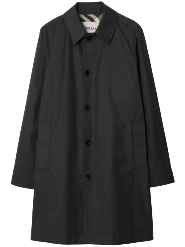 Burberry button up Trench Coat Black FARFETCH ID