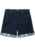 Burberry Heavyweight denim contrast turn-up shorts - Blue