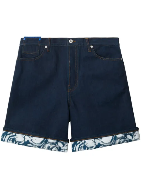 Burberry Heavyweight denim contrast turn-up shorts 