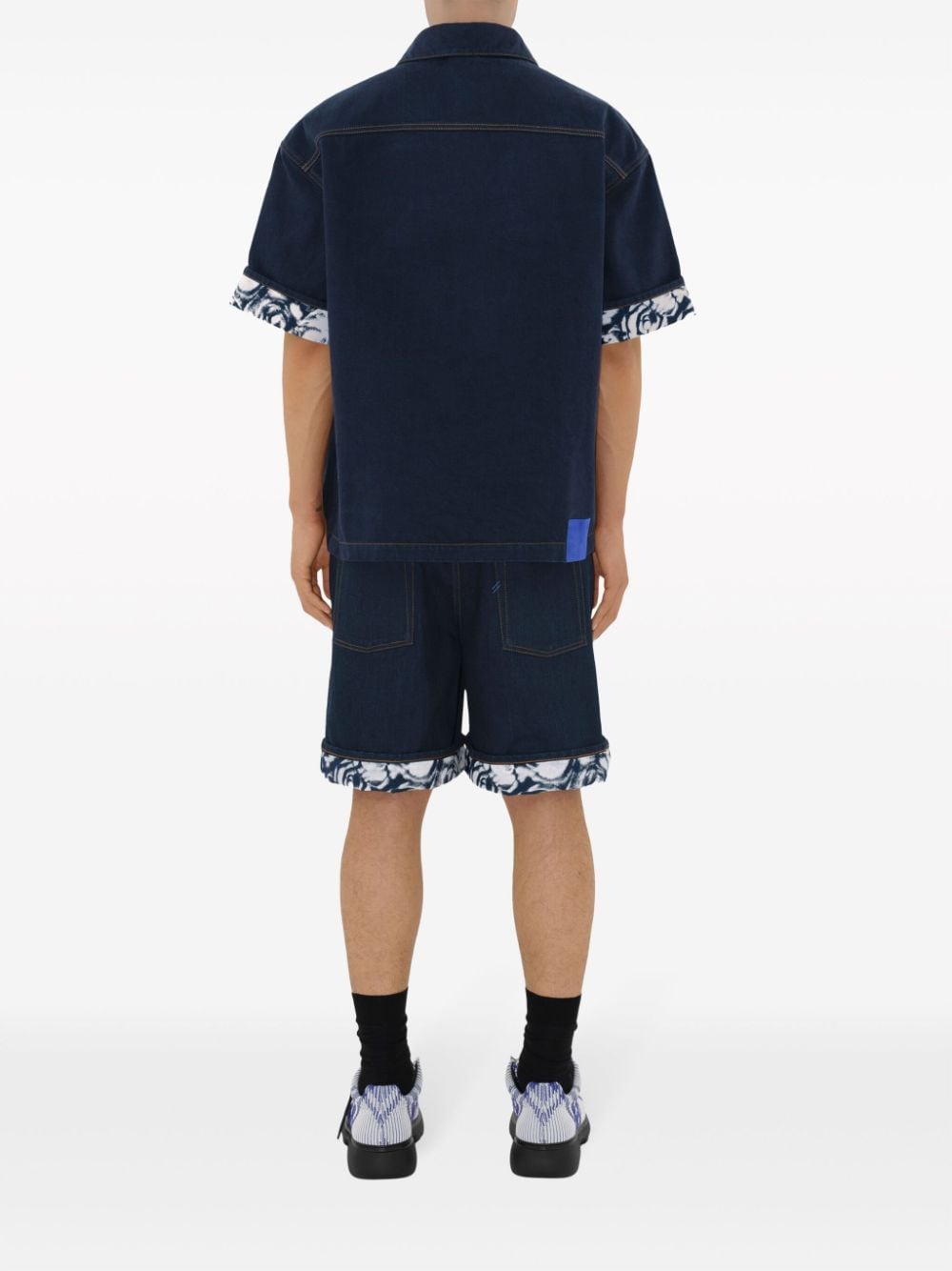 Burberry Denim shorts met omslag Blauw