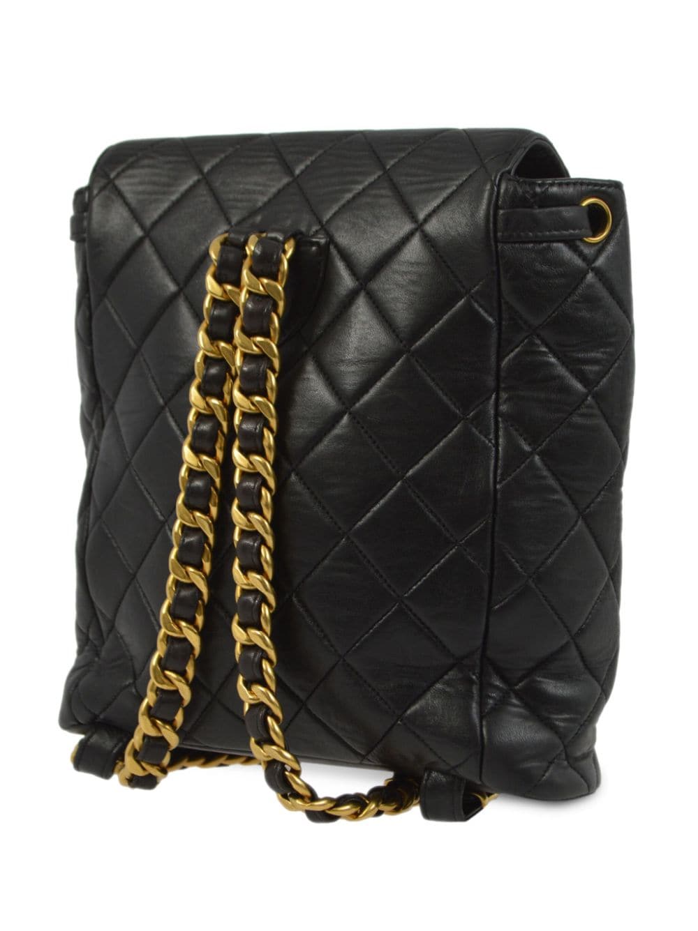 Pre-owned Chanel 1995 Large Duma Backpack In Black