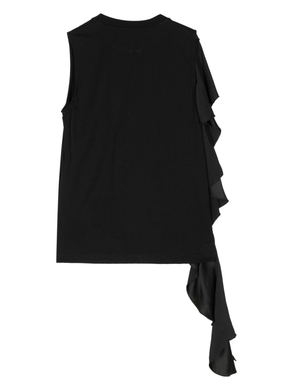 Shop Msgm Draped-detail Cotton Blouse In Black