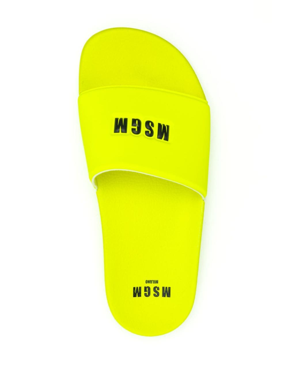 Shop Msgm Logo-embossed Pool Slides In Yellow
