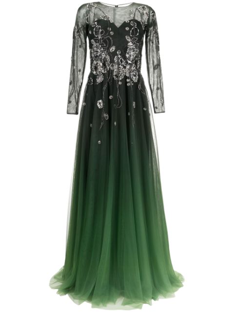 Saiid Kobeisy gradient-effect beaded tulle gown