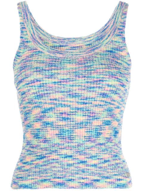 izzue mélange-effect ribbed tank top