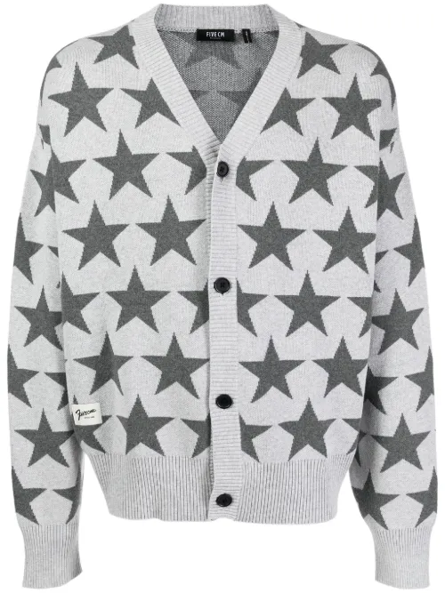 Cardigan à étoiles intarsia - FIVE CM - Modalova