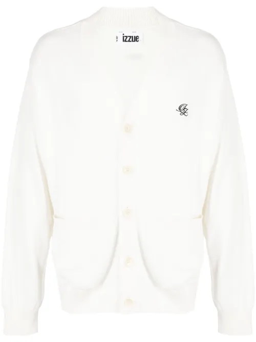 Cardigan en coton à logo brodé - izzue - Modalova
