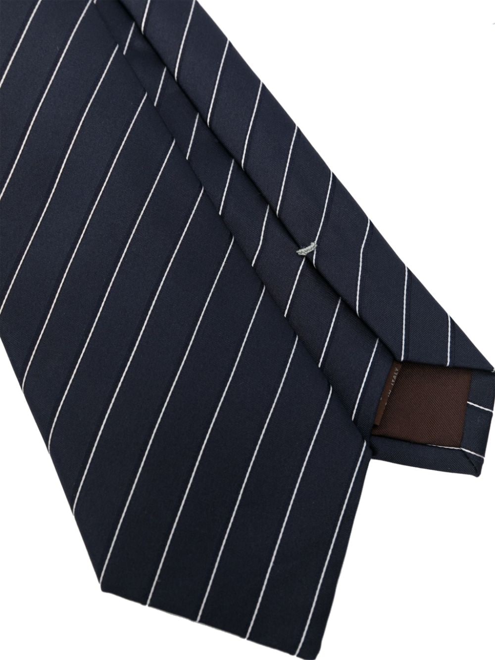 Shop Canali Striped Silk Tie In Blue